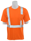 ANSI CLASS 2 JERSEY KNIT SHORT SLEEVE T-SHIRT HI VIZ ORANGE